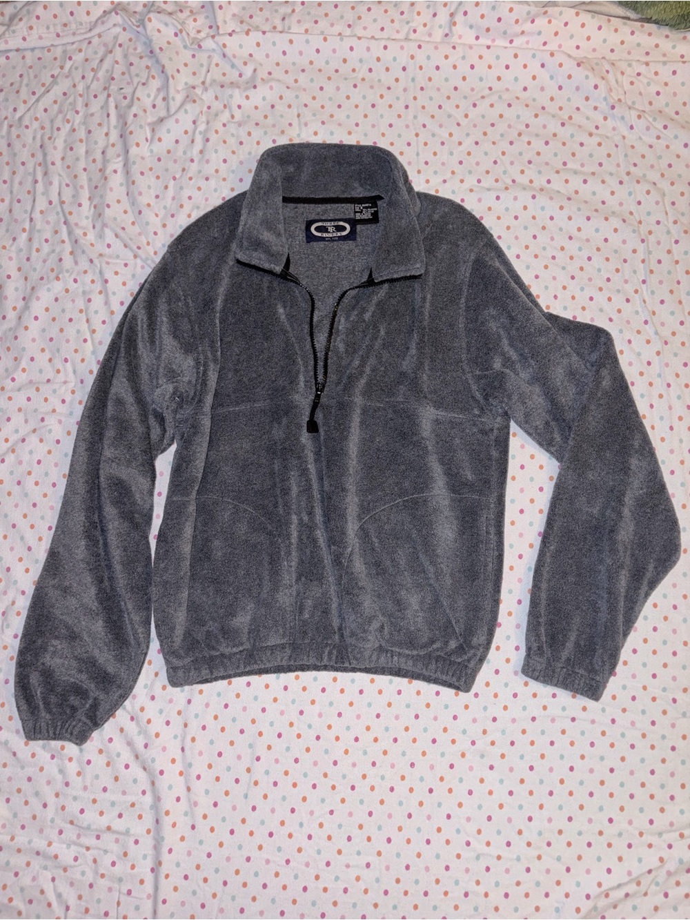 Three Rivers Gray Quarter Zip Fleece Pullover Jacket Small Cozy Casual